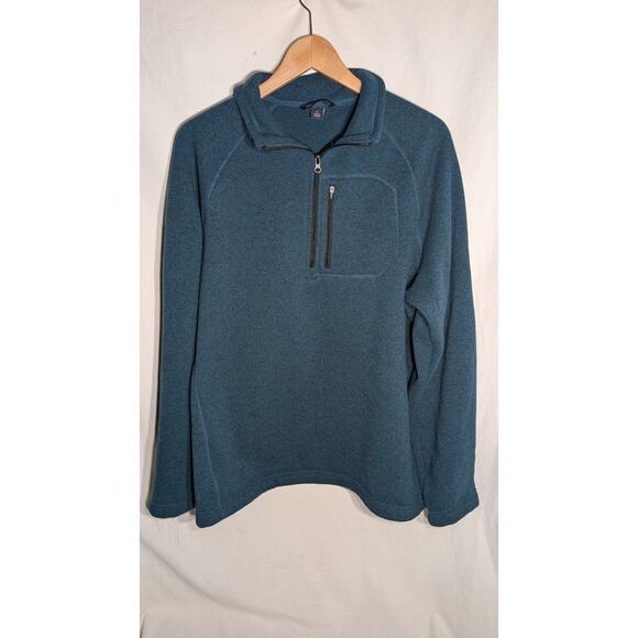 Urban Frontier Mens Quarter Zip Fleece Lined Pullover Sweater Sz L Pocket Zipper - Picture 1 of 6
